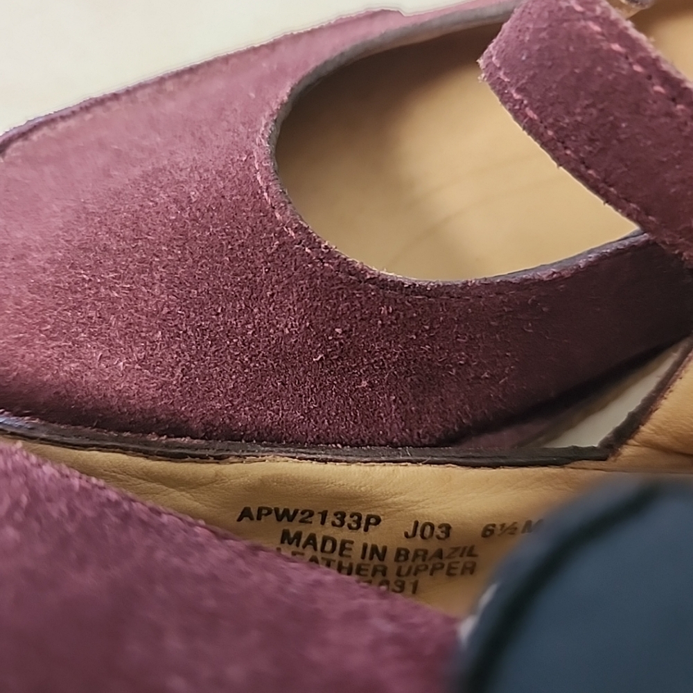 NEW Rockport Seaview Womens Size 6.5 Slip-on Mary Jane Shoes Burgundy Suede - Picture 7 of 9